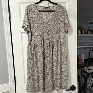 Leopard Print V-Neck Dress